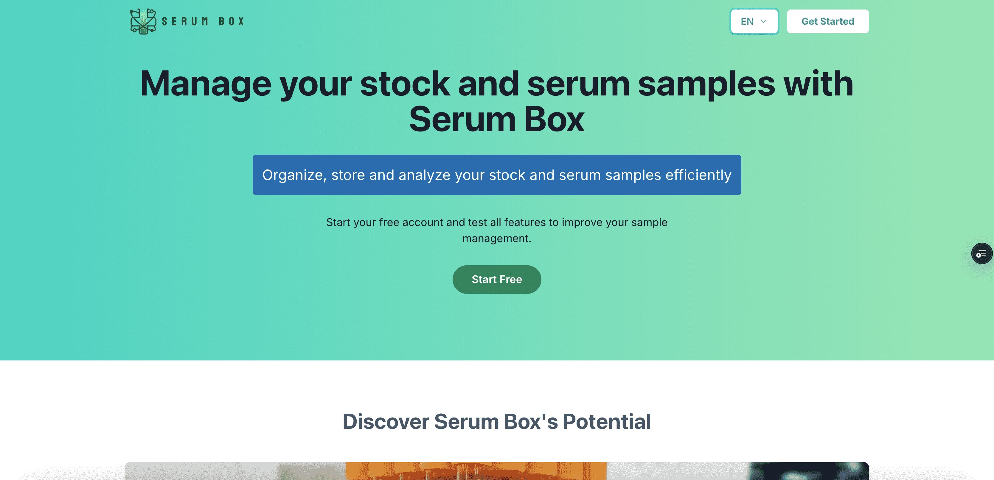 Digital control panel managing racks, tubes, and reagents for a laboratory