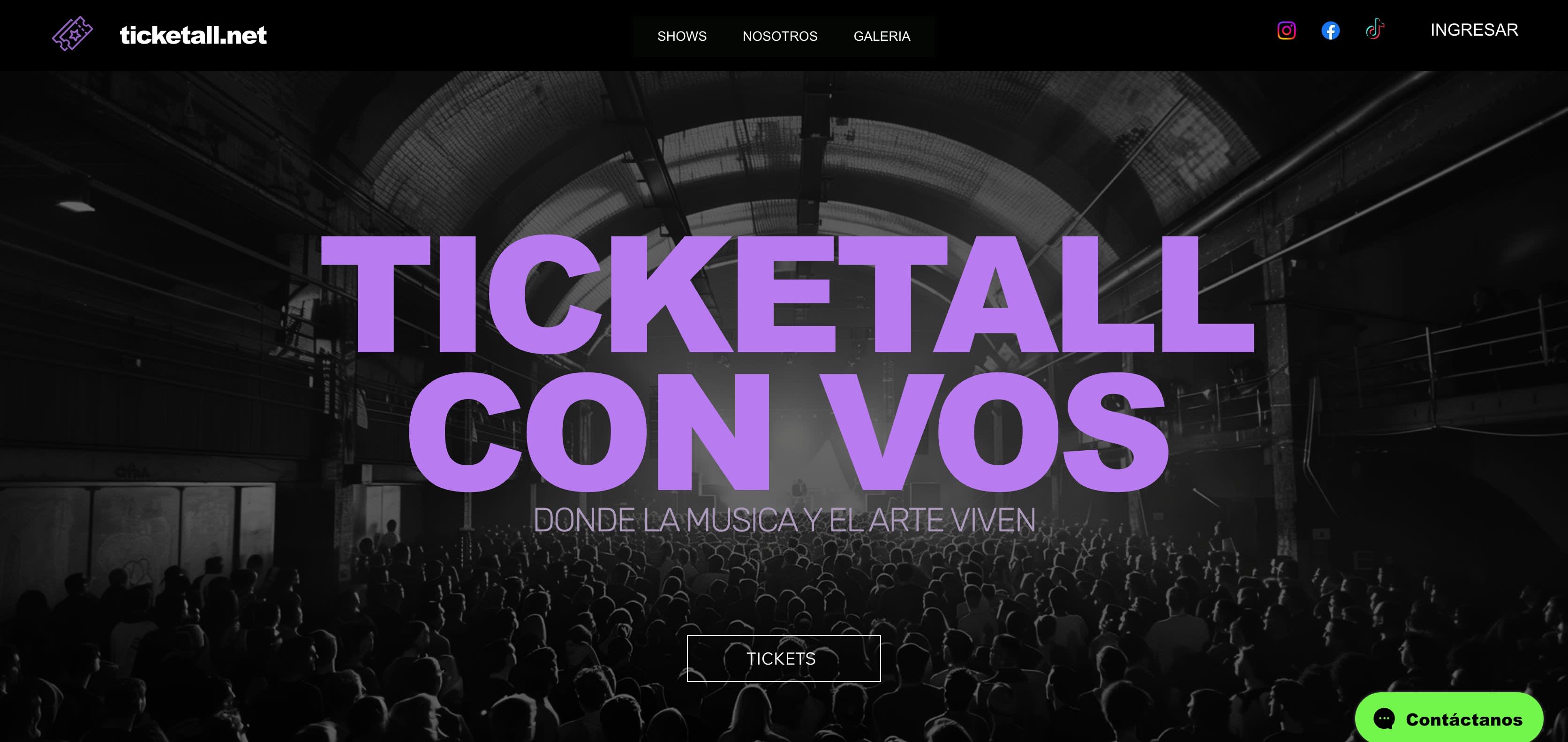 Event ticketing platform with show listings, timers, and mobile checkout